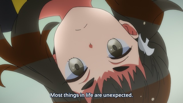 Gatchaman Crowds anime episode 9 - Ichinose Hajime noting life is unexpected